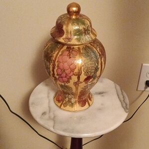 Floral Gold and Pink Decorative Vase